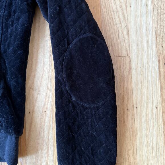 Juicy Couture Vintage Black Quilted Velour Zip Up Jacket Size Petite Y2K USA - Picture 6 of 12